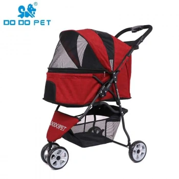 Üç Tekerlekli Katlanabilir Küçük Irk Kedi Köpek Arabası 15 Kg. Kırmızı DS-132