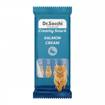 Dr.Sacchi Creamy Snack Somonlu Sıvı Kedi Ödülü 4Lü Paket