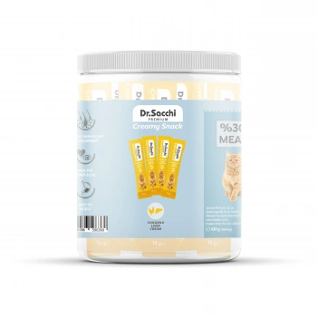 Dr.Sacchi Creamy Snack Sterilised Somonlu Sıvı Kedi Ödülü 14 gr - 30Lu Kavanoz