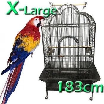 Fulin Tekerlekli Papağan Kafesi Large Siyah 81x56x177 cm