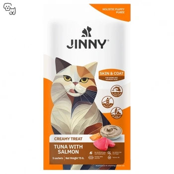 Jınny Creamy Ton Balıklı Somonlu Kedi Sıvı Ödül Maması 5x15 Gr