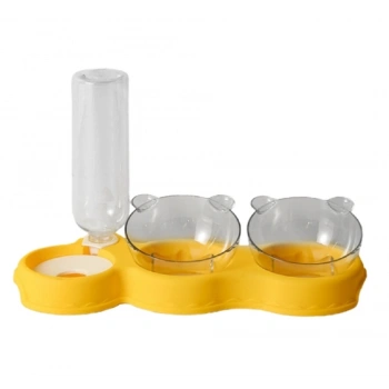 Kedi Köpek 3 In 1 Çift Kaseli Mama ve Su Kabı