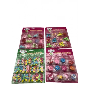 Kedi Köpek Figürlü Saç Tokası 24lü. Paket