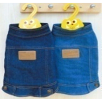 Küçük Irk Kışlık Köpek Kıyafeti Kot Kumaş Mavi CD-18042