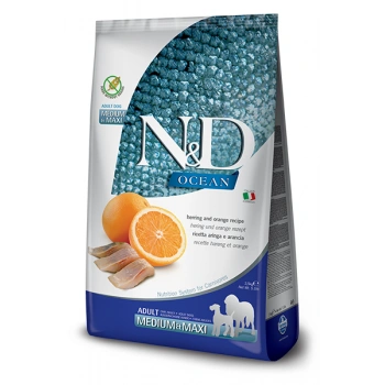 N&D Düşük Tahıllı Ocean Morina Balıklı ve Portakallı Yetişkin Köpek Maması 2.5 Kg