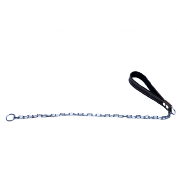 Deri Tutmalı Zincir Köpek Eğitim Tasması 88 cm