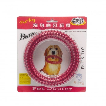 Plastik Köpek Diş Kemiği Kokulu Halka 16 cm