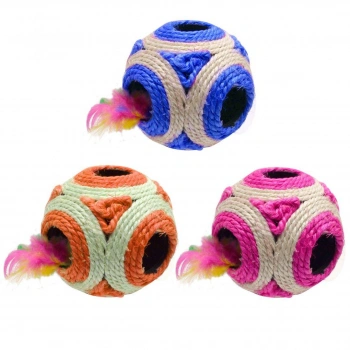 Örgü İpli Kedi Köpek Oyun Topu 12cm