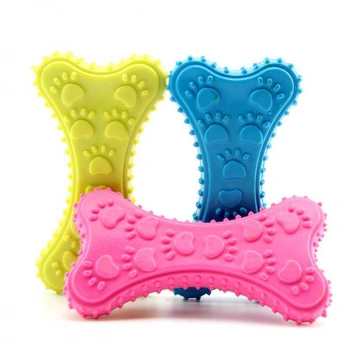 Diş Kaşıyıcı Kemik Şekilli Pati Desenli Köpek Oyuncağı WJ-025