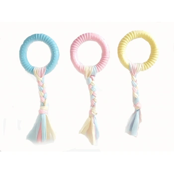 Düğümlü Diş İpli Halka Köpek Oyuncağı 21 cm WJ-036-2