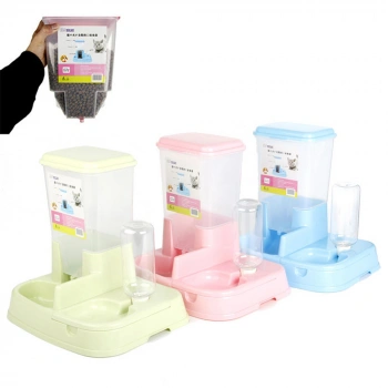 Kedi Köpek Ayrılabilir Otomatik Takviyeli Mama ve Su Kabı