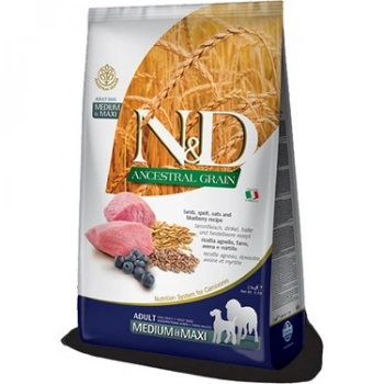 N&D Düşük Tahıllı Kuzu Etli ve Yaban Mersinli Orta ve Büyük Irk Yetişkin Köpek Maması 12 Kg