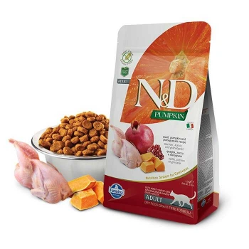 N&D Pumpkin Tahılsız Bıldırcın ve Narlı Kısırlaştırılmış Kedi Maması 1.5 Kg