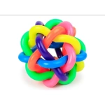 Renkli Zilli Şekilli Küre Köpek Oyuncağı 10 cm