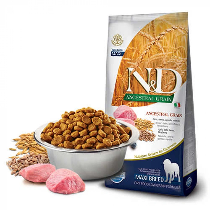 N&D Tahılsız Kuzu Etli&Yaban Mersinli Orta ve Büyük Irk Yetişkin Köpek Maması 2.5 Kg