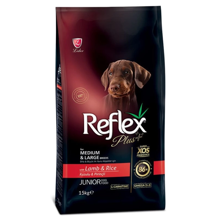 Reflex Plus Orta&Büyük Irk Yavru Köpek Maması Kuzu Etli 15 Kg
