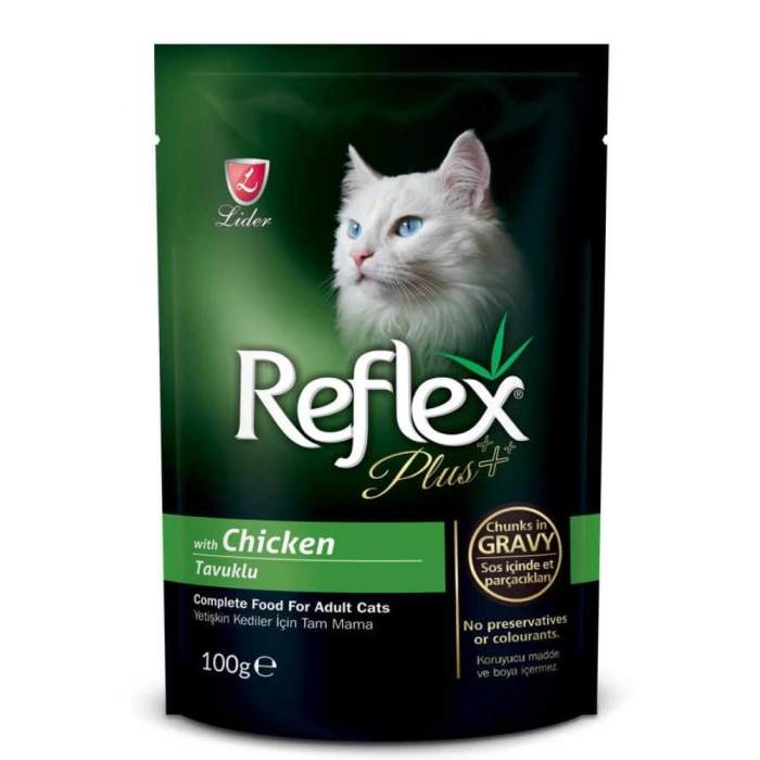 Reflex Plus Tavuklu Soslu Pouch Kedi Yaş Mama 100 Gr