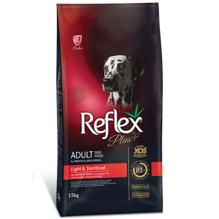Reflex Plus Light Sterilised Kuzu Etli Düşük Kalori ve Kısırlaştırılmış Köpek Maması 15 Kg