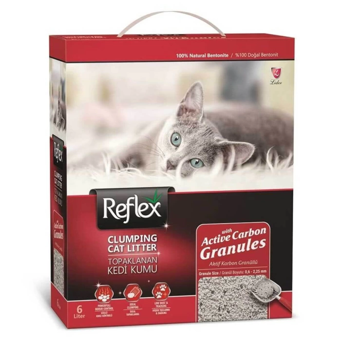 Reflex Aktif Karbonlu Topaklanan Kedi Kumu Kırmızı 6 Lt.