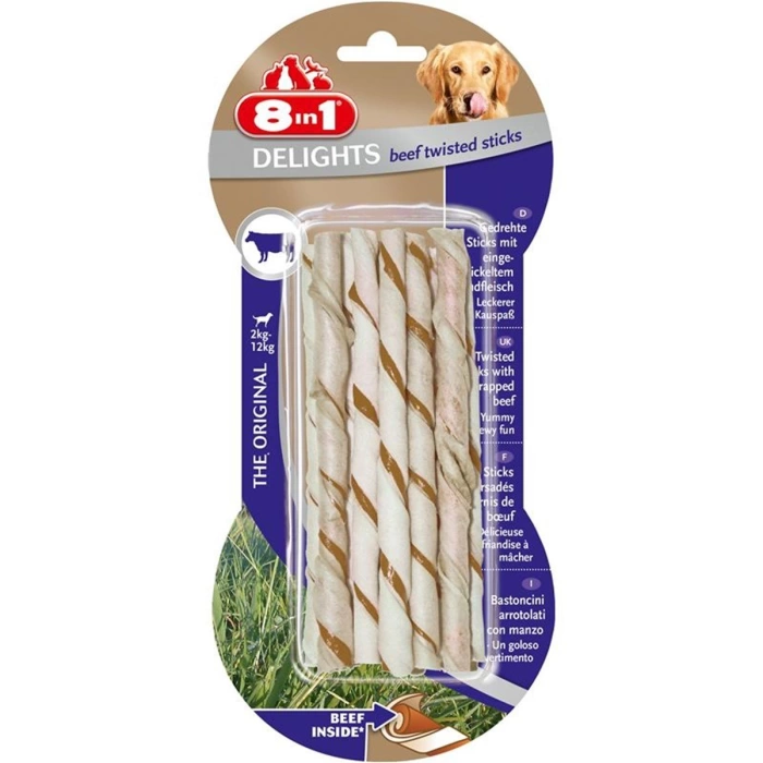 8 in 1 Beef Twisted Sticks 55 Gr.