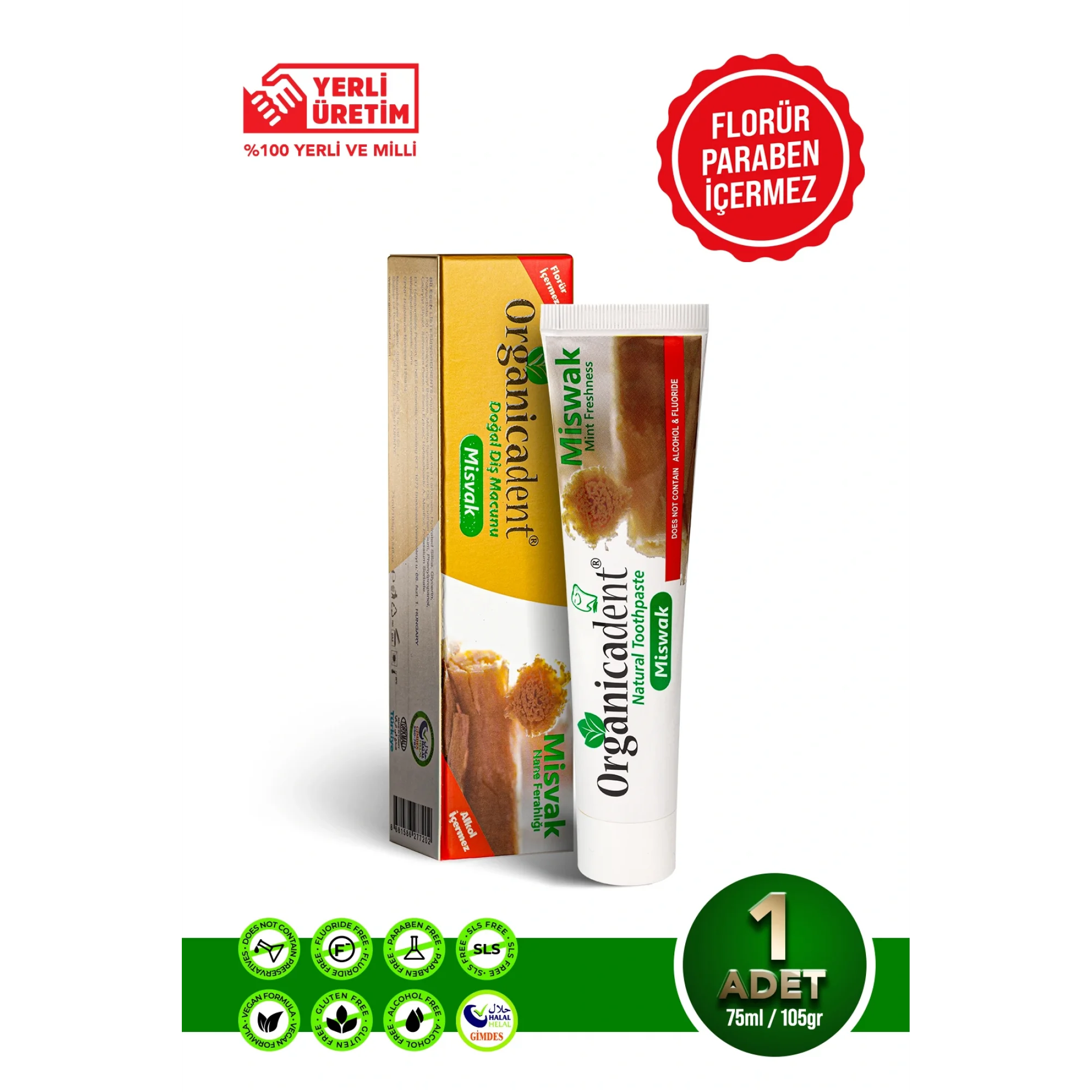 Organicadent Misvaklı Doğal Diş Macunu 75 Ml