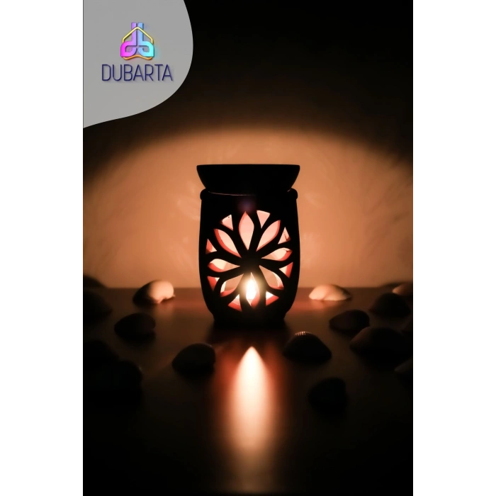 El Yapımı Lotus Toprak Buhurdanlık