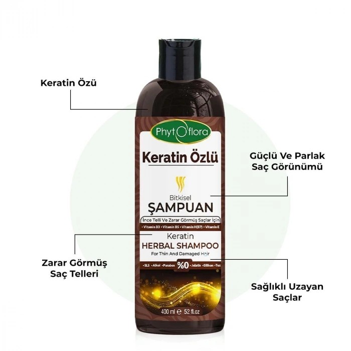 Phytoflora Keratin Özlü Şampuan - Onarıcı ve Güçlendirici Bakım 400 Ml