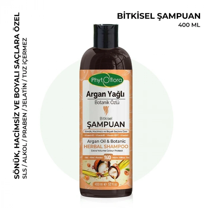 Phytoflora Argan Yağlı ve Botanik Özlü Bitkisel Şampuan 400 Ml