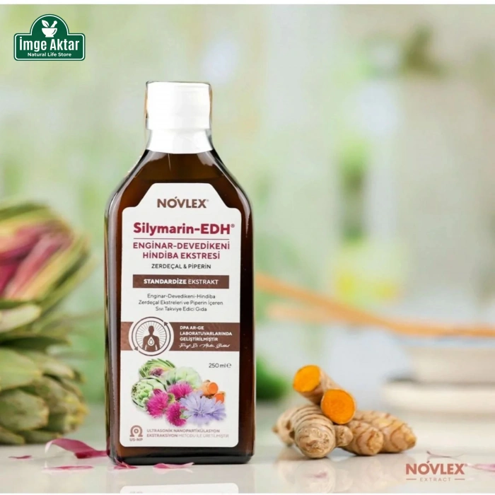 Novlex Silymarin-EDH Enginar, Devedikeni, Hindiba ve Zerdeçal Ekstraktı 250 Ml