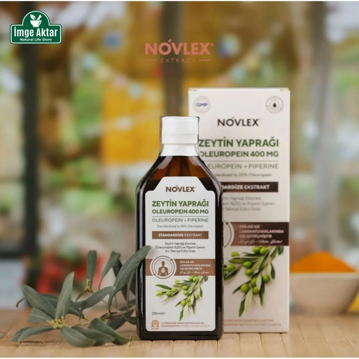 Novlex Zeytin Yaprağı (Oleuropein) ve Piperin Ekstraktı - Yüksek Emilim 250 Ml