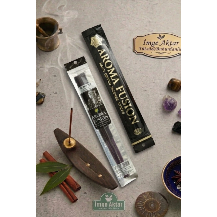 Darshan Aroma Fusion Black Ice (Siyah Buz) El Yapımı 15 Adet Çubuk Tütsü 28 cm