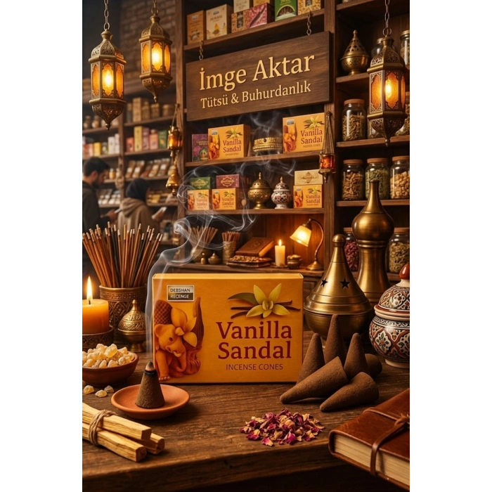 Darshan Vanilya & Sandal Ağacı Konik Tütsü (10 Adet) - Sıcak ve Odunsu