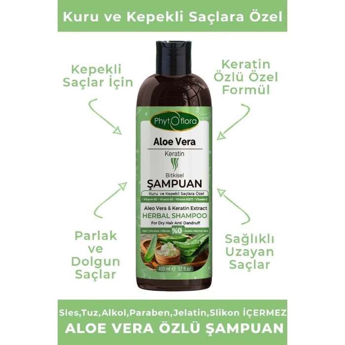 Aloe Vera ve Keratinli Bitkisel Şampuan
