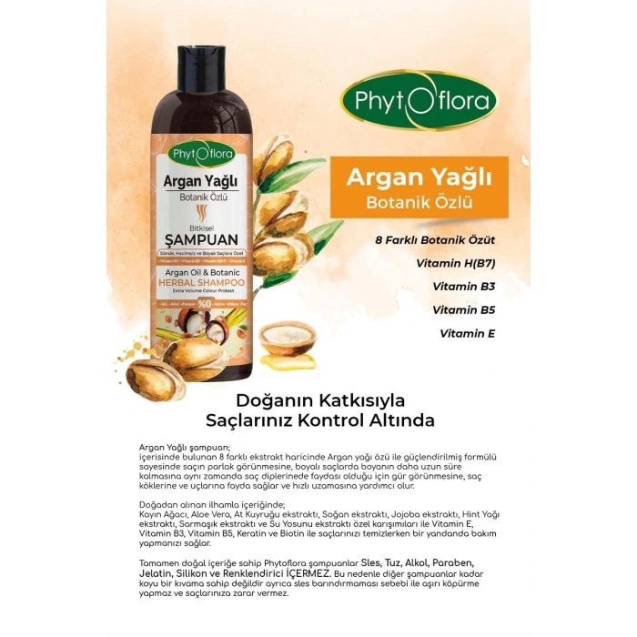 Argan Yağlı Botanik Özlü Bitkisel Şampuan