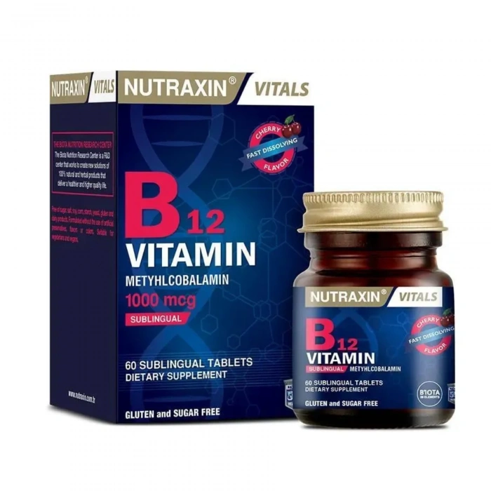 Nutraxin B12 Vitamini 1000 Mcg - Dil Altı Tableti - Hızlı Emilim
