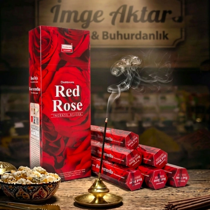 Darshan Red Rose (Kırmızı Gül) Çubuk Tütsü (20li Paket) - Romantik