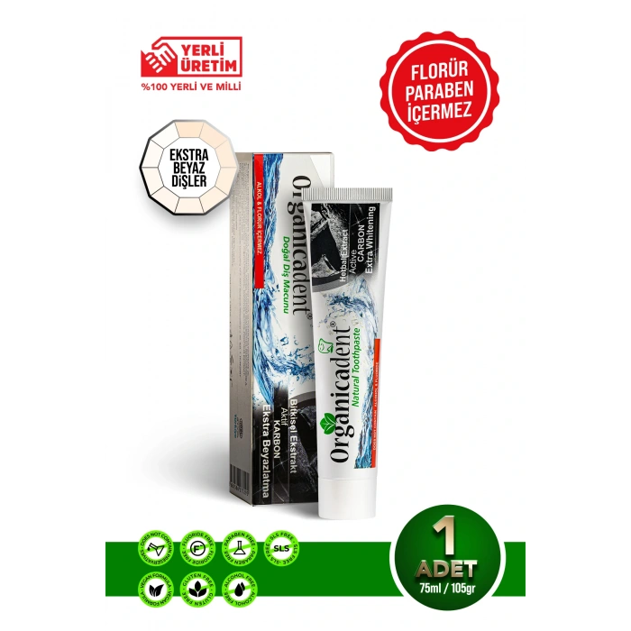 Organicadent Aktif Karbonlu Doğal Diş Macunu 75 Ml