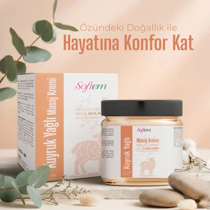 Softem Kuyruk Yağlı Masaj Kremi 200 ml - Keklik Üzümü Yağı & Kolajen Destekli