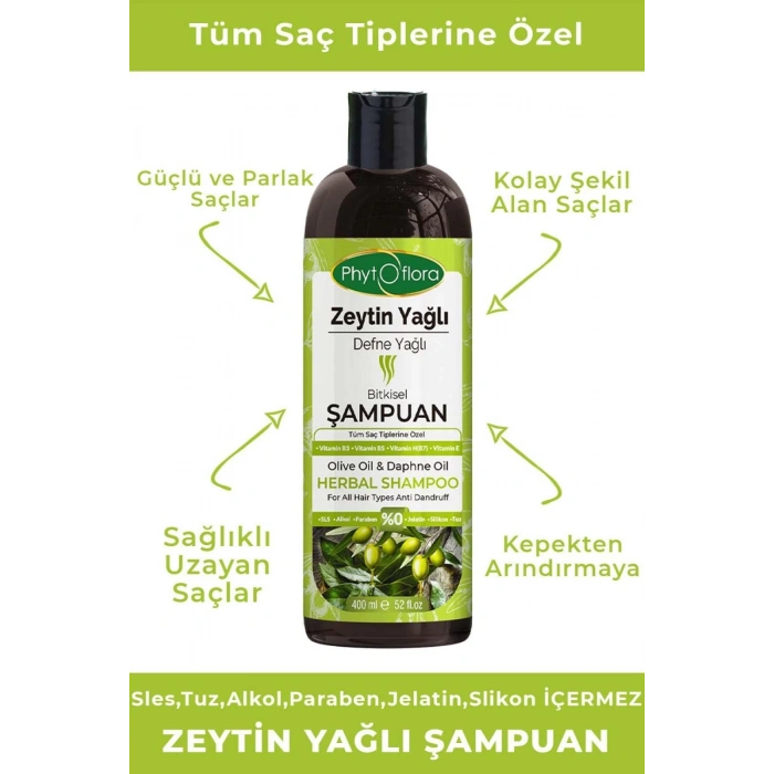 Zeytin Yağlı Defne Yağlı Bitkisel Şampuan