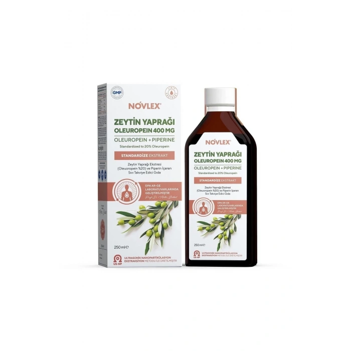 Zeytin Yaprağı - Oleuropein (Olive Leaf) Ve Piperin Ekstraktı (Ekstresi) Takviye Edici Gıda 250 Ml