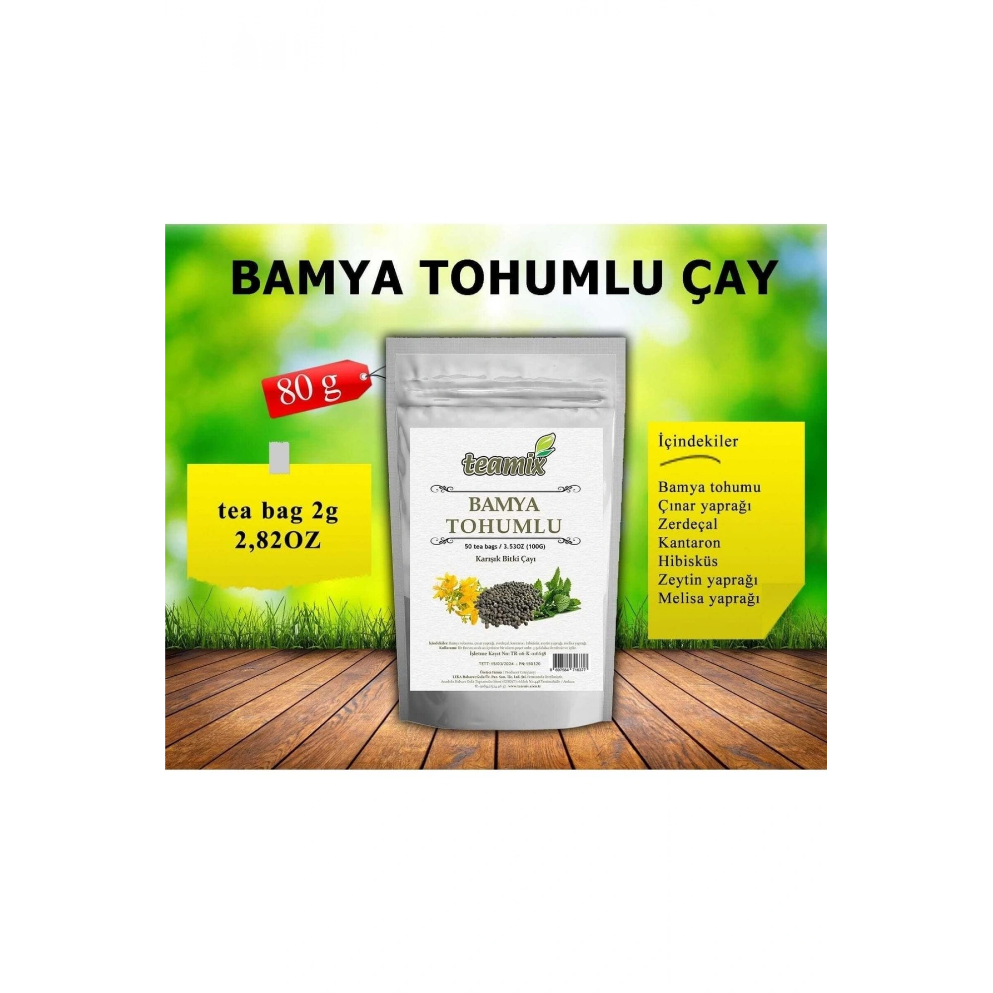Bamya Tohumu Bitki Çayı 80 gr