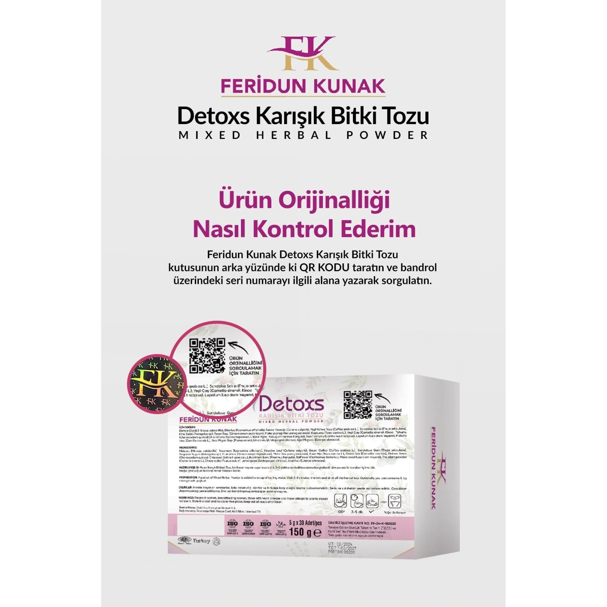 Feridun Kunak Karışık Bitki Detox Çayı 30 Adet