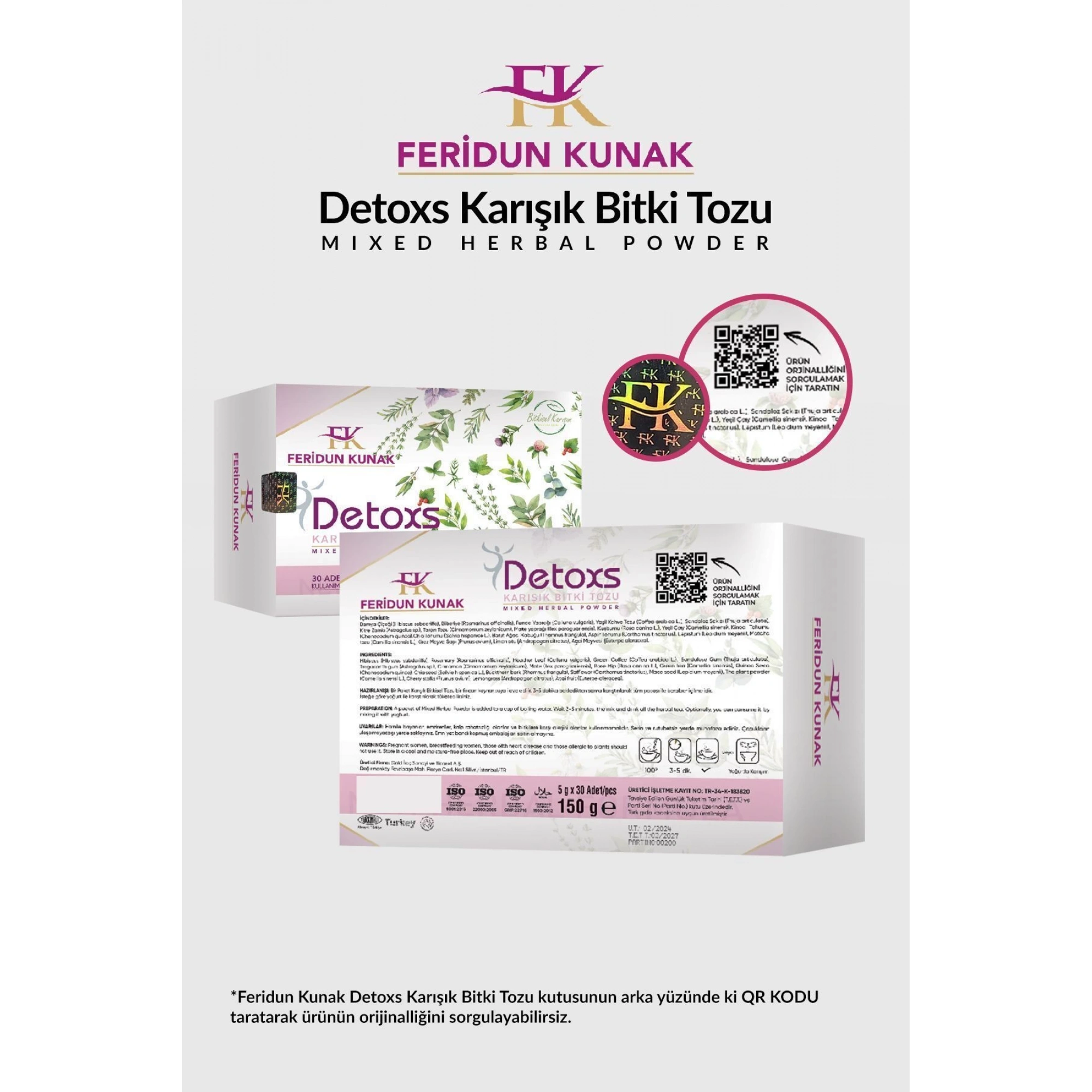 Feridun Kunak Karışık Bitki Detox Çayı 30 Adet