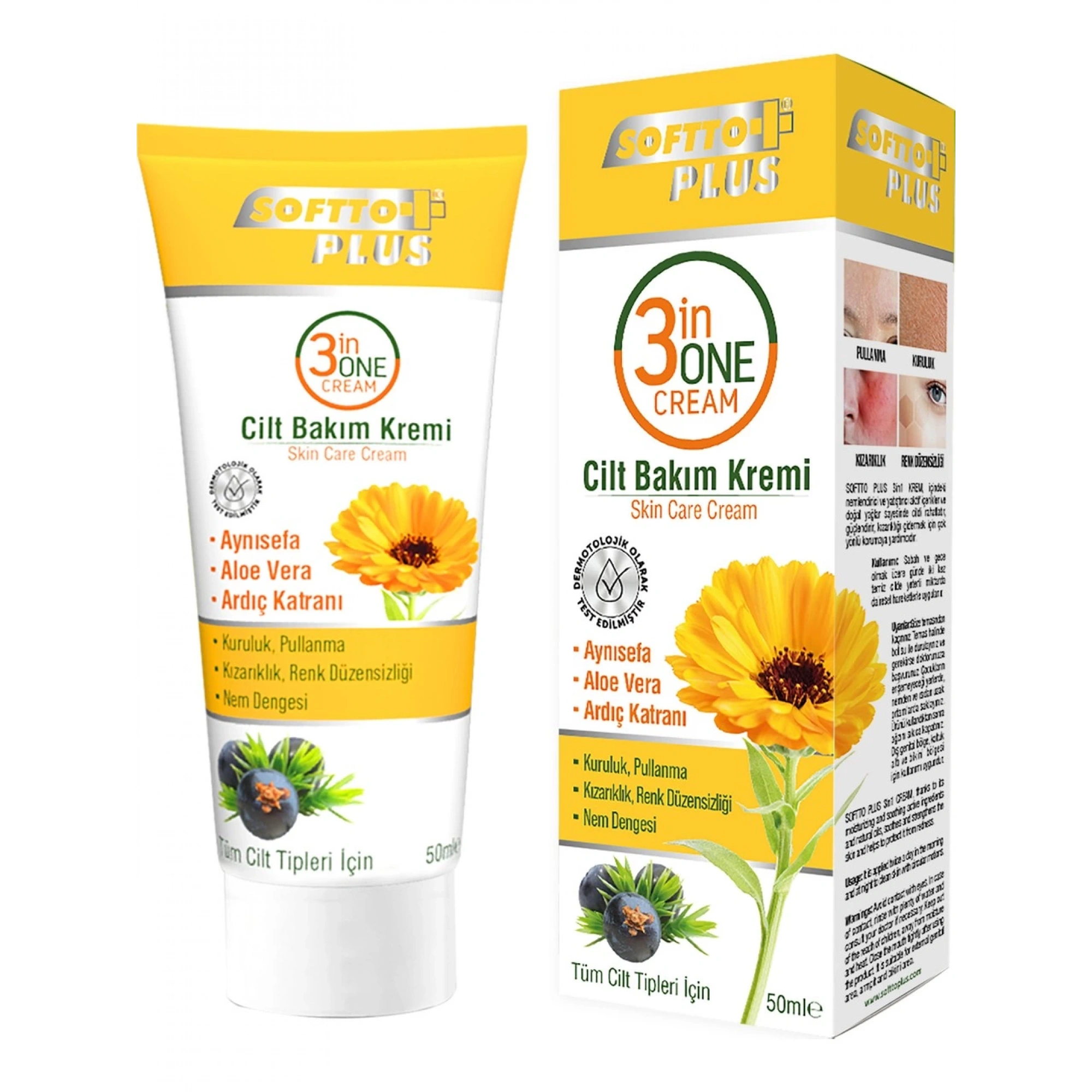 Softto Plus 3in1 Cilt Bakim Kremi 50 ml