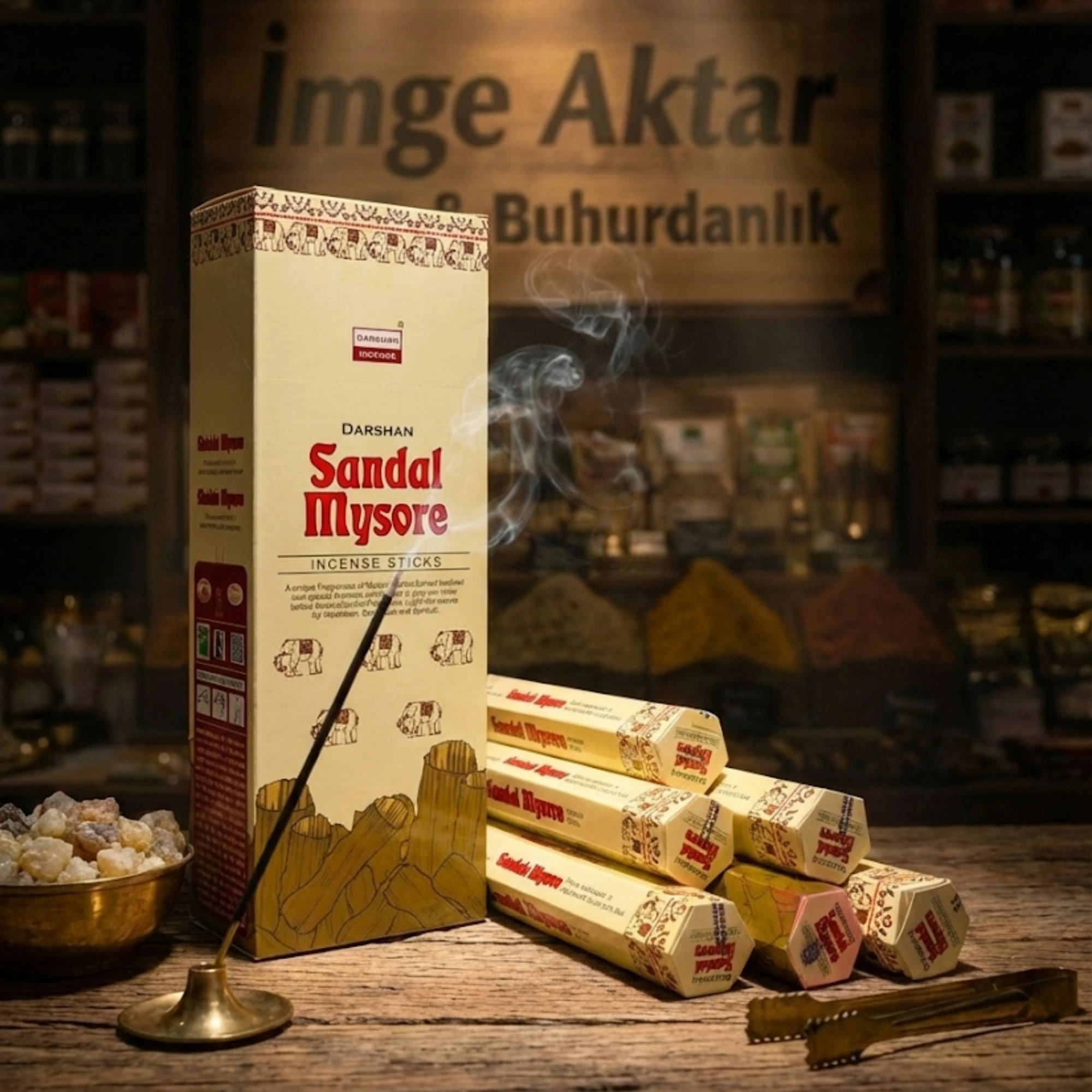 Darshan Sandal Mysore (Mysore Sandalı) Çubuk Tütsü (20li Paket) - Premium Odunsu