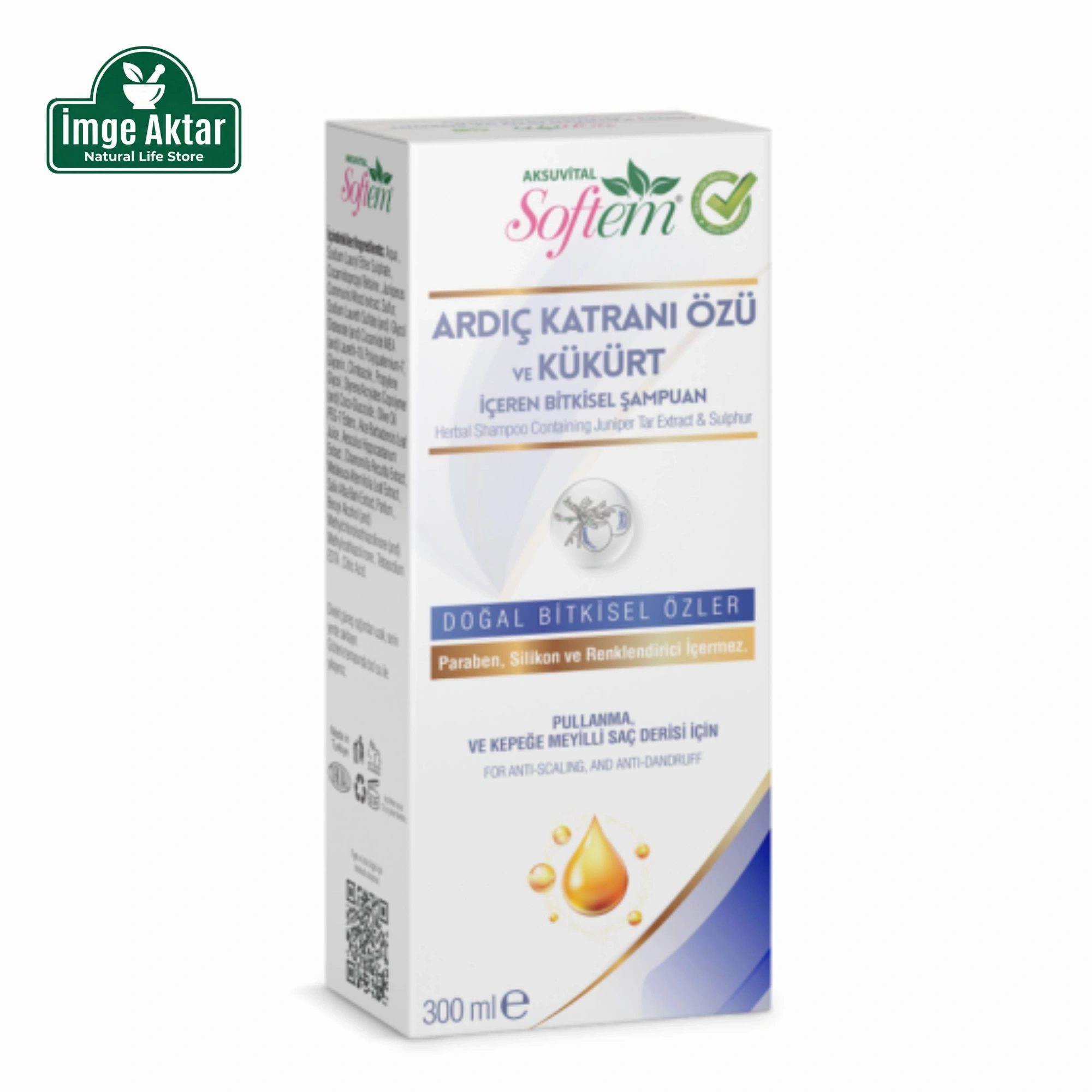 Softem Ardıç Katranı Özü ve Kükürt Bitkisel Şampuan 300 ml