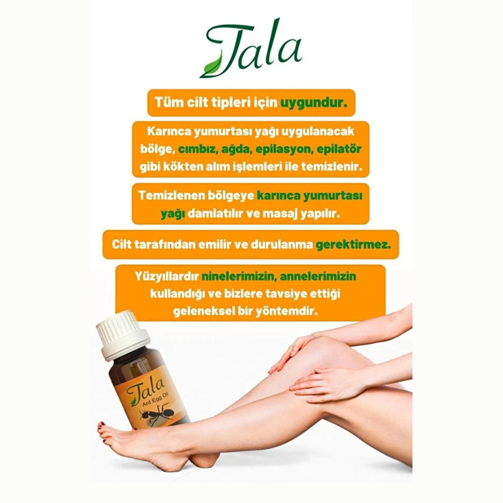 Tala Karınca Yumurtası Yağı Tüy Azaltıcı Tüy İnceltici Tüy Dökücü 20 Ml