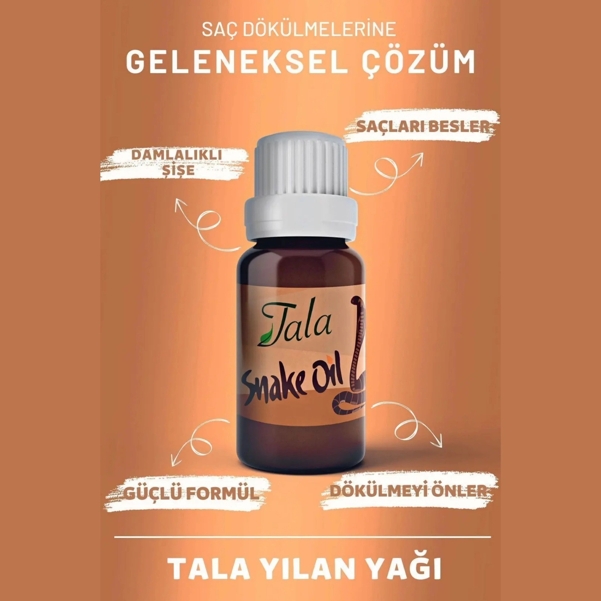 Tala Yılan Yağı 20 Ml - Saç Dökülmesine Karşı Besleyici Bakım