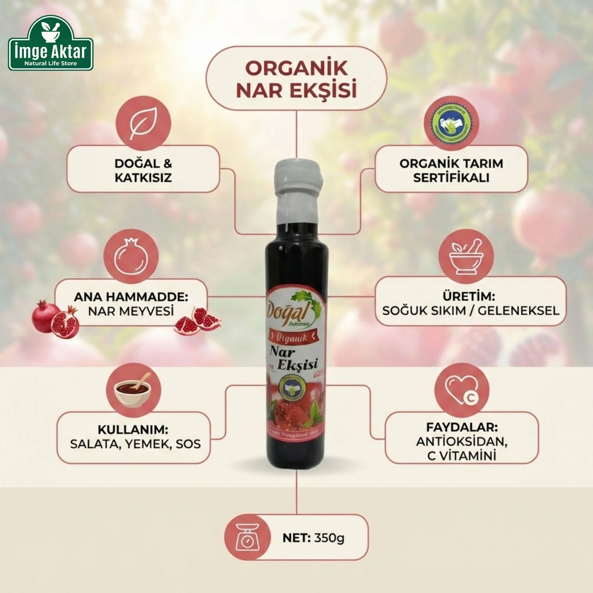 Organik Nar Ekşisi 350g