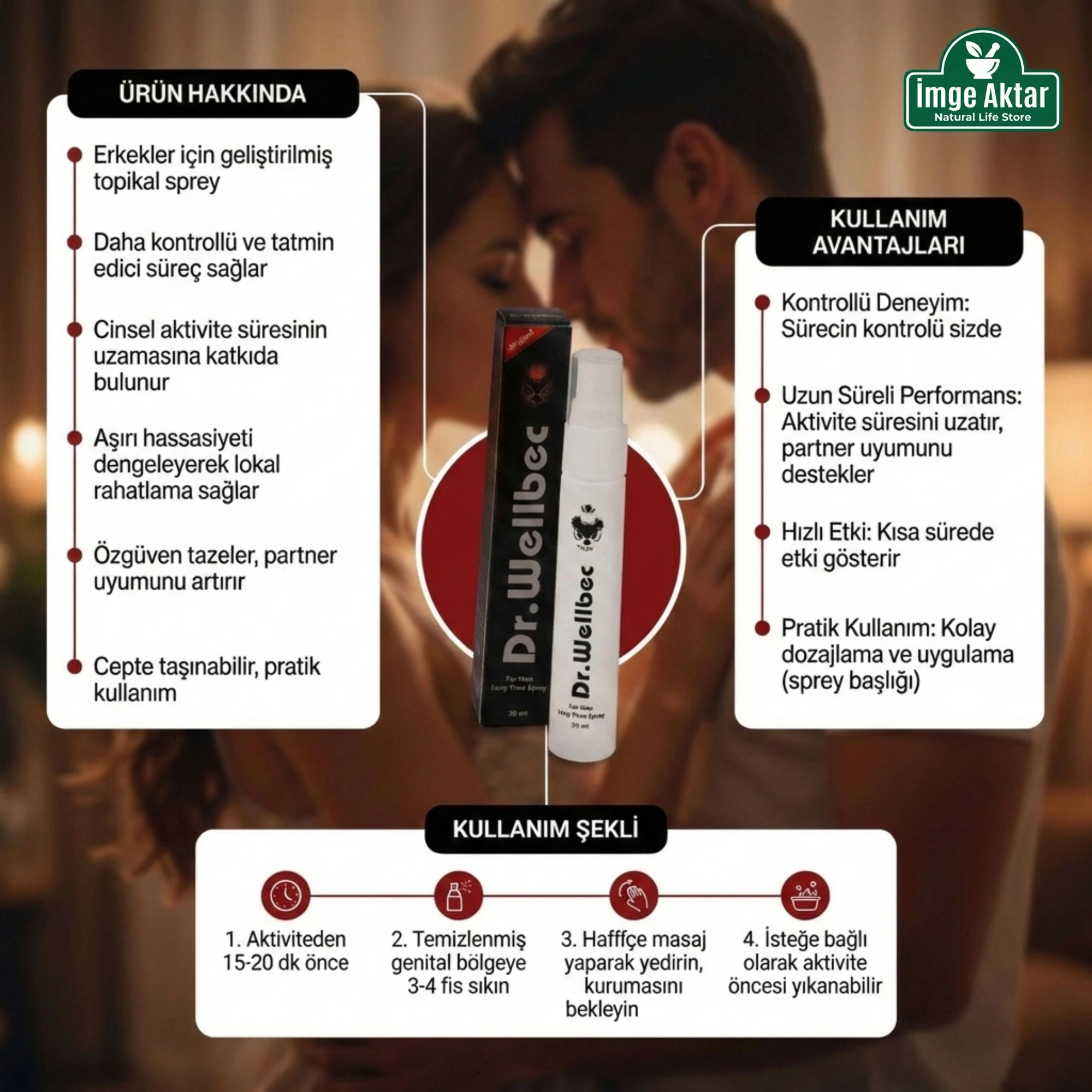 Dr. Wellbec For Men Uzun Süren Geciktirici Sprey 30 Ml - Performans Desteği